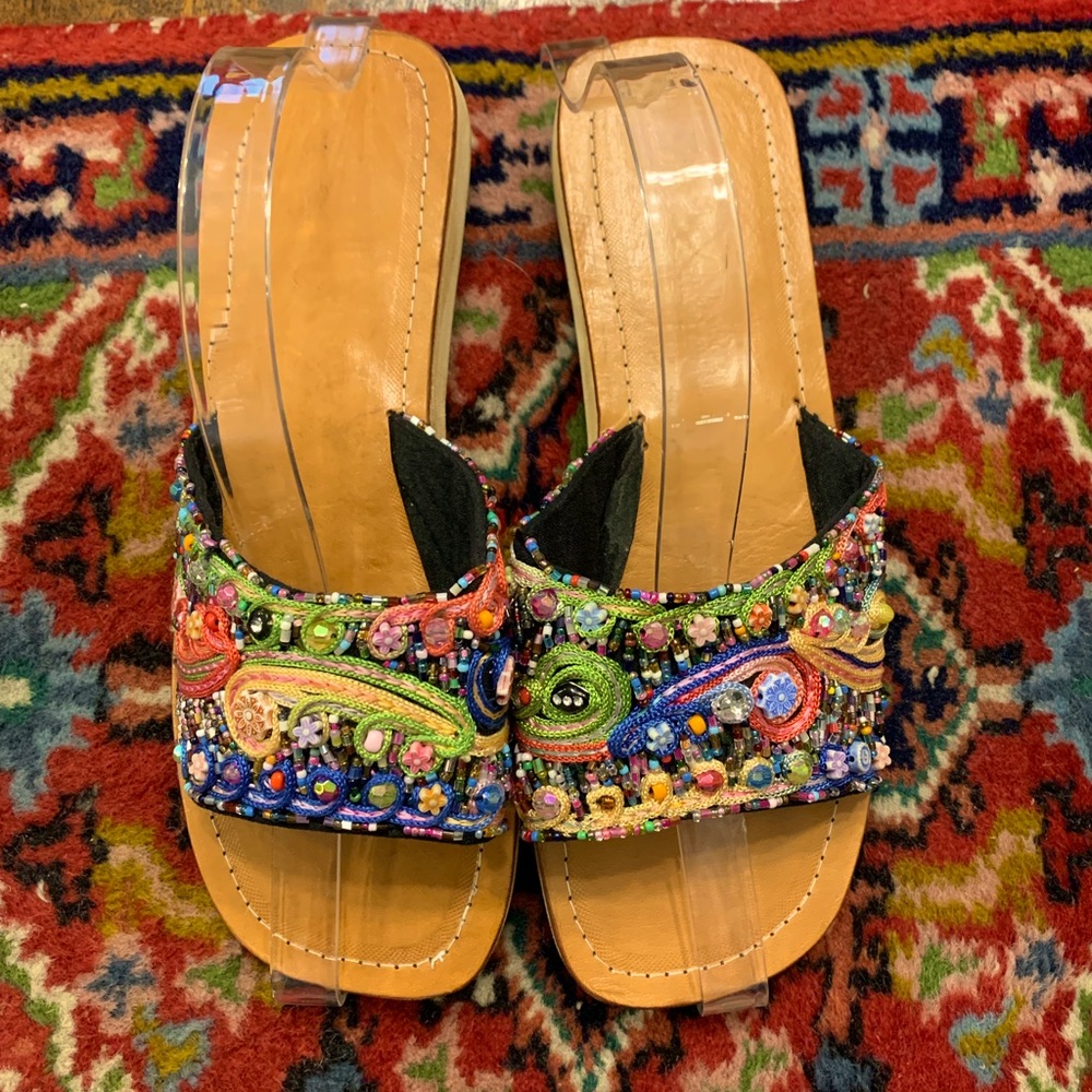 Handmade Beaded Slide Sandal - New/Unworn - Size 7